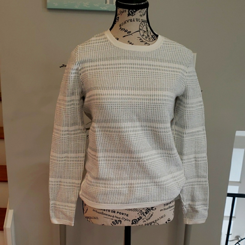 Ann Taylor Chic White Textured Sweater